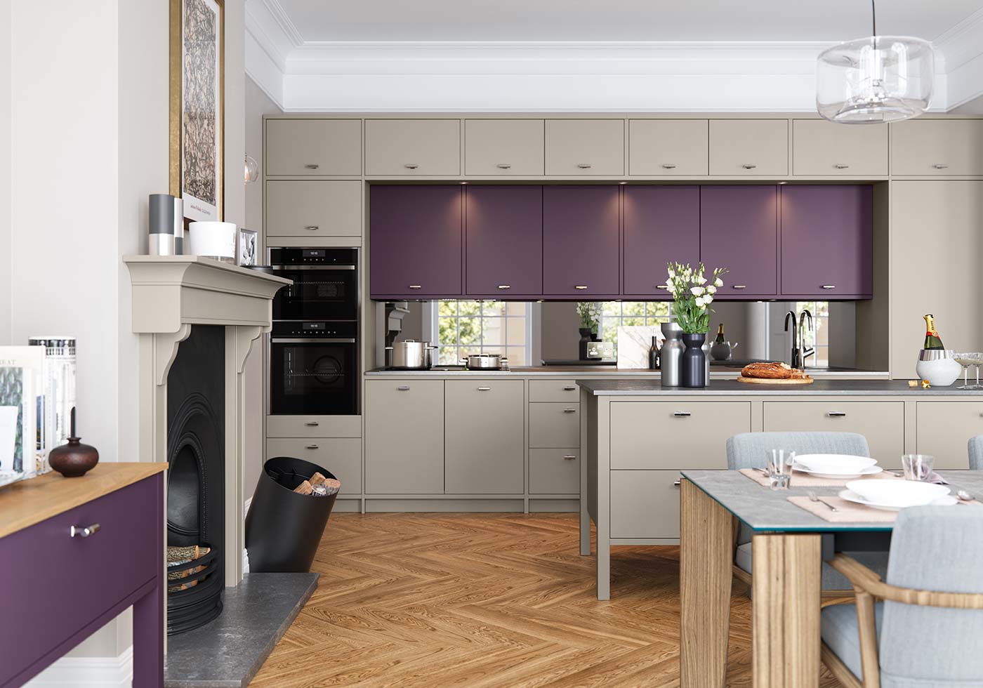 Minimalist Purple Kitchens Pictures for Simple Design