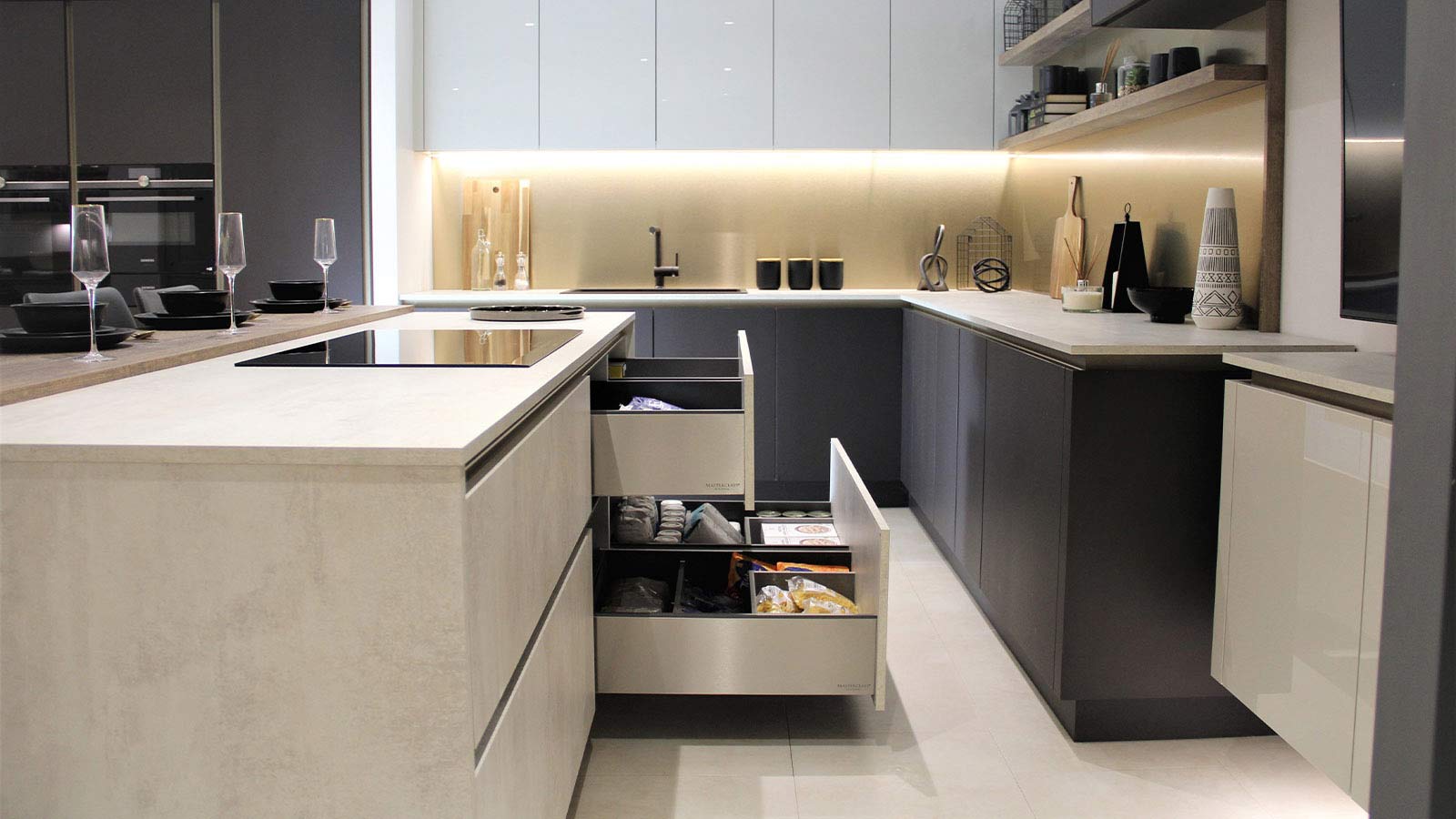 Modern kitchen storage in a modern luxury kitchen