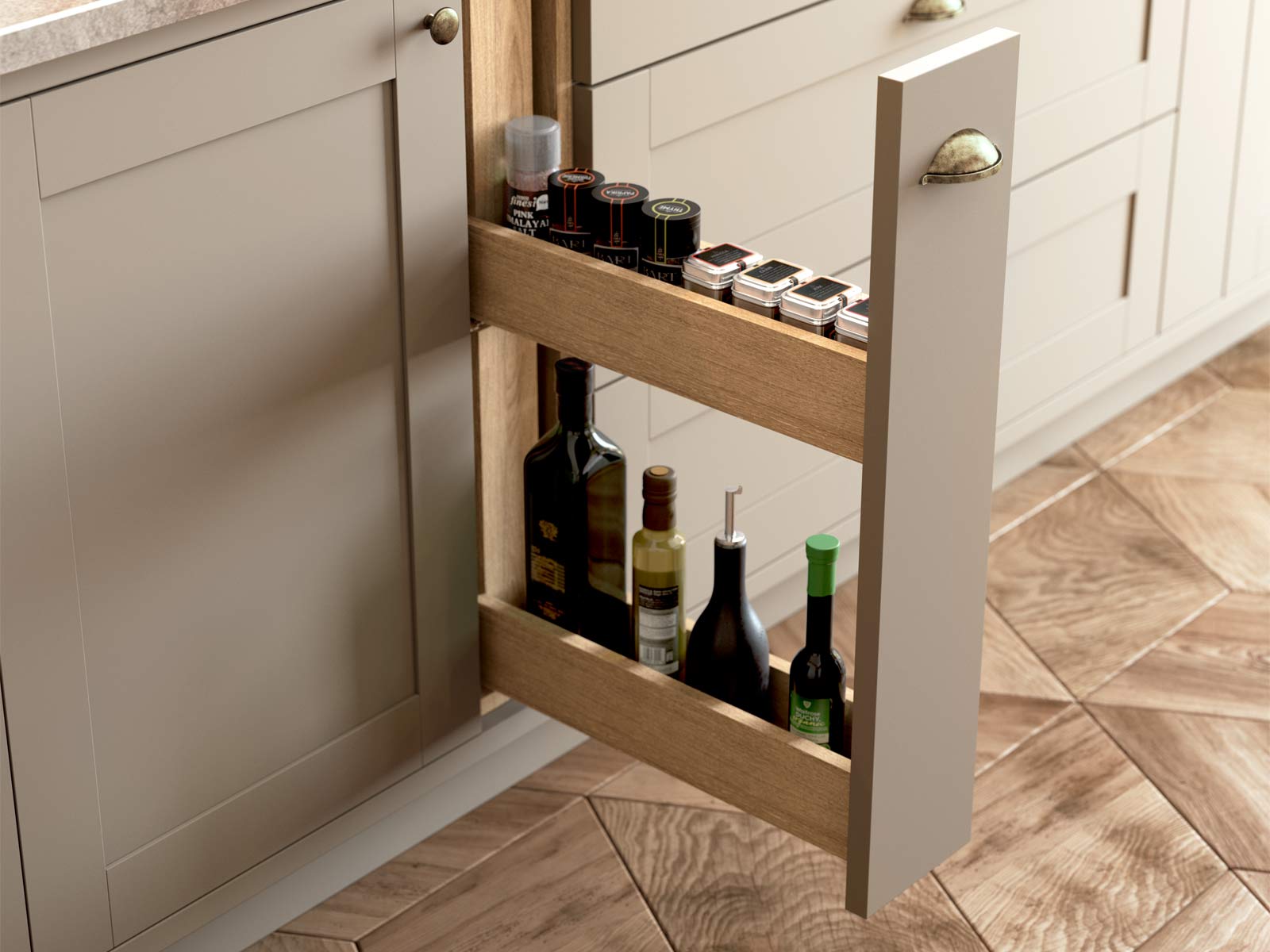 The larder kitchen unit pull-out storage system