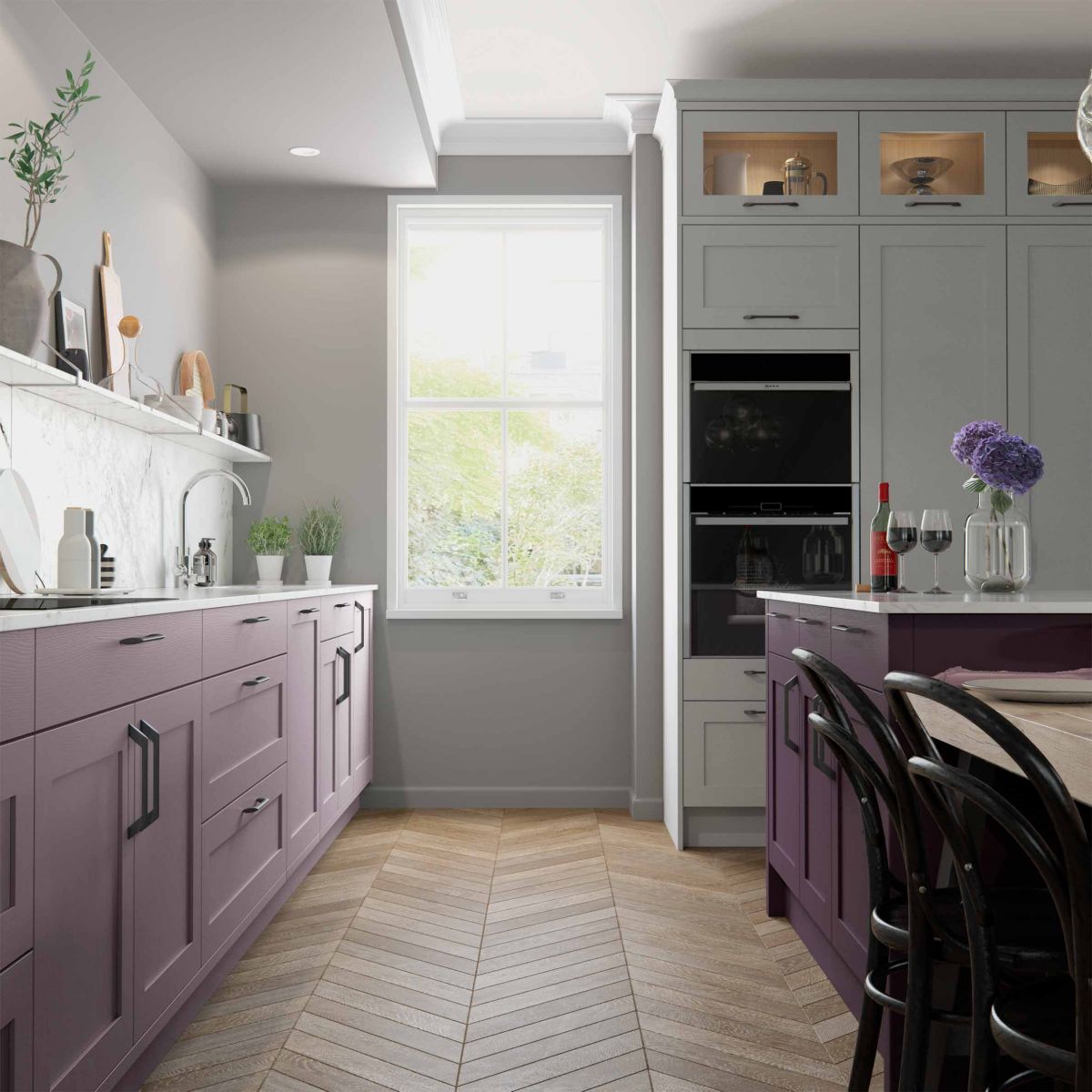 Grey Purple Kitchen Cabinets - Purple Kitchens Purple Kitchen Ideas By ...
