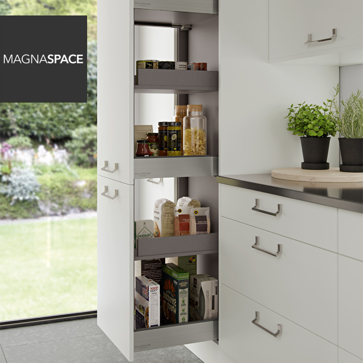 MagnaSpace kitchen pantry corner unit on rails