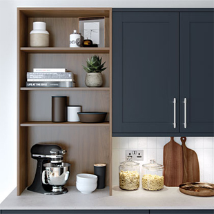 Dark blue Shaker kitchen range