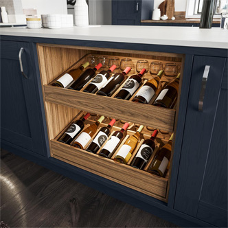 Wine drawers for kitchen