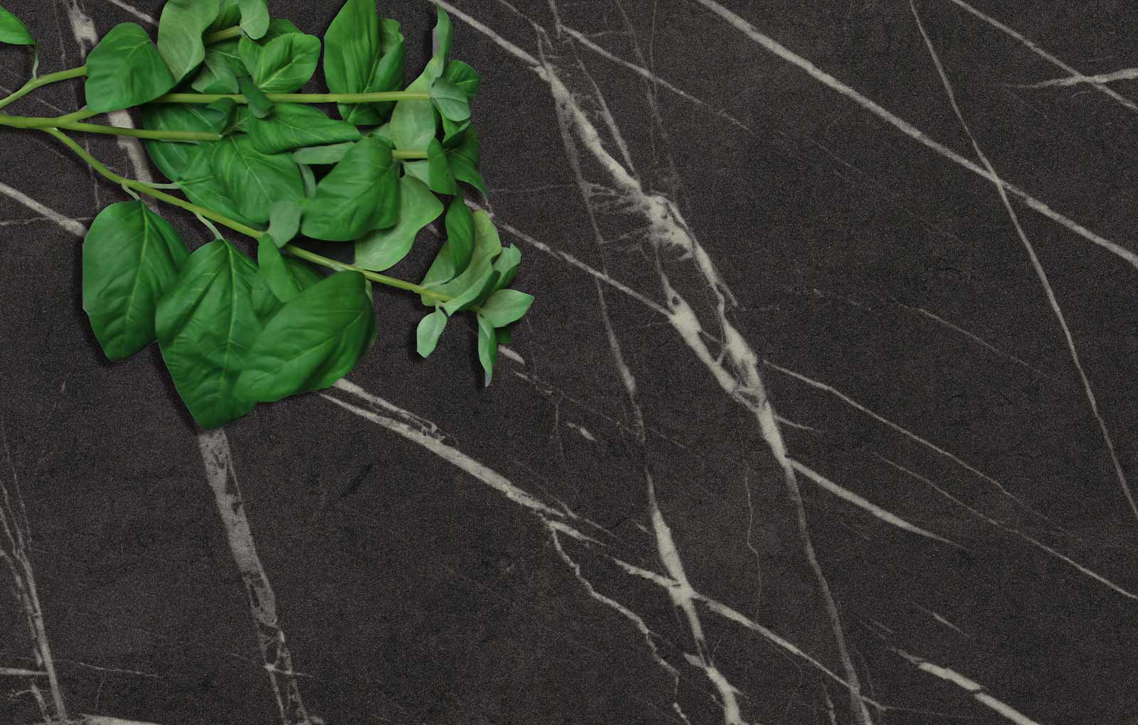 Black marble effect luxury laminate worktop