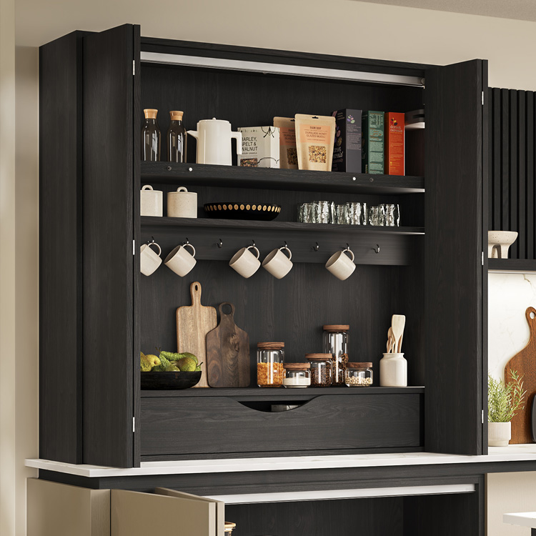 Black Breakfast Dresser with a dark wood Espresso finish