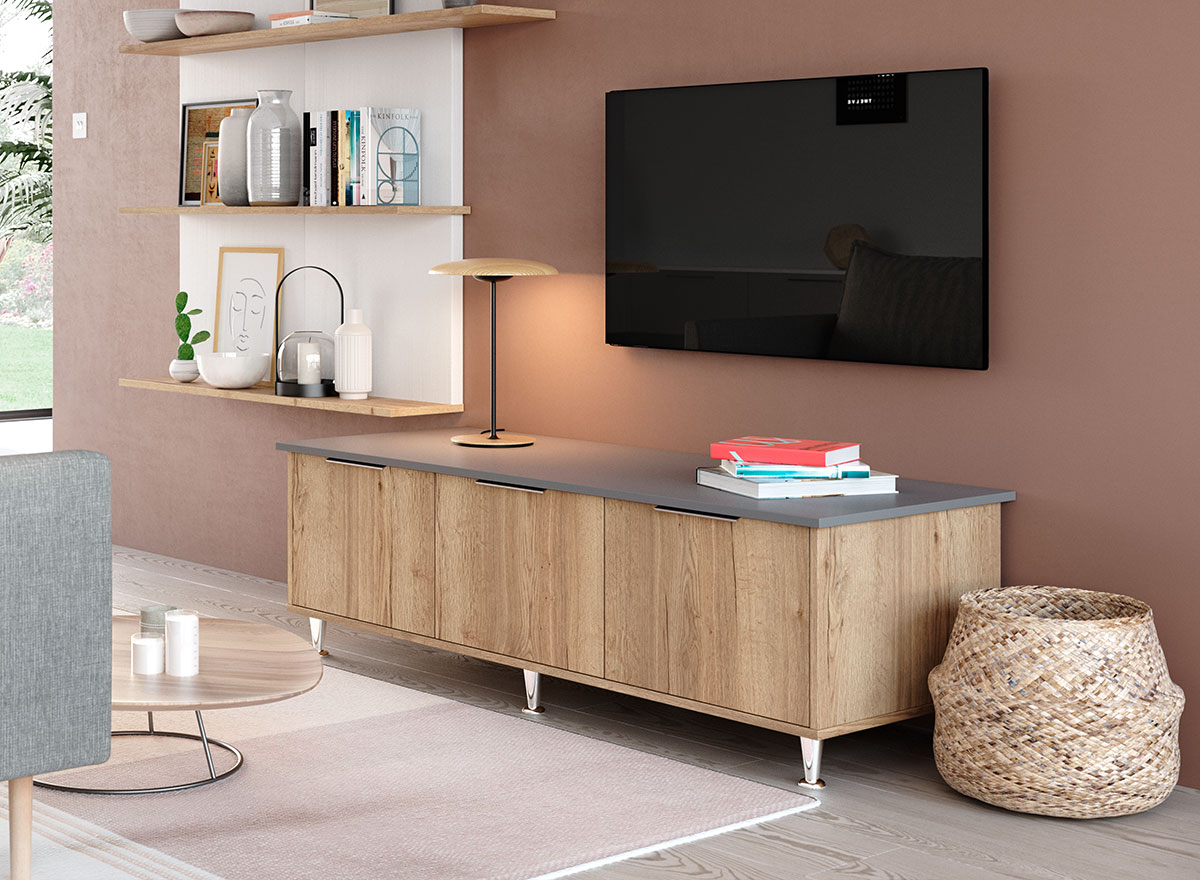 Freestanding coffee table in Madoc Mayfield Oak.