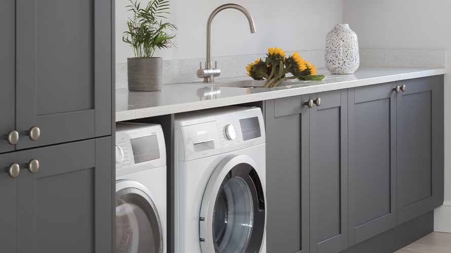 Beautiful grey utility room