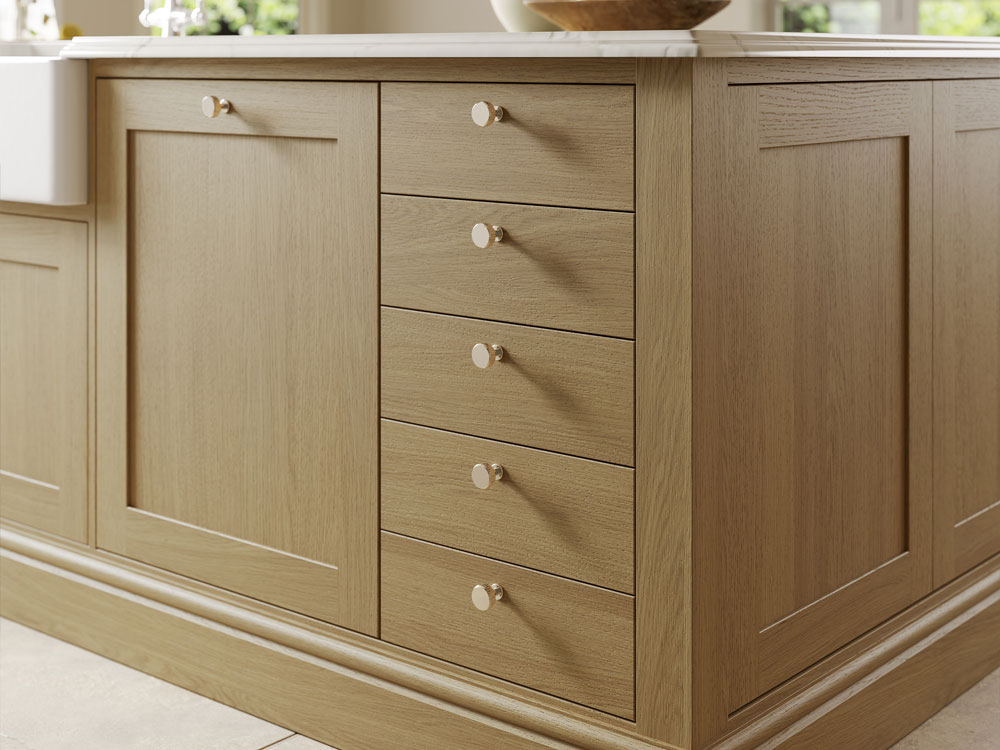 Classic Portland Oak kitchen unit with drawers