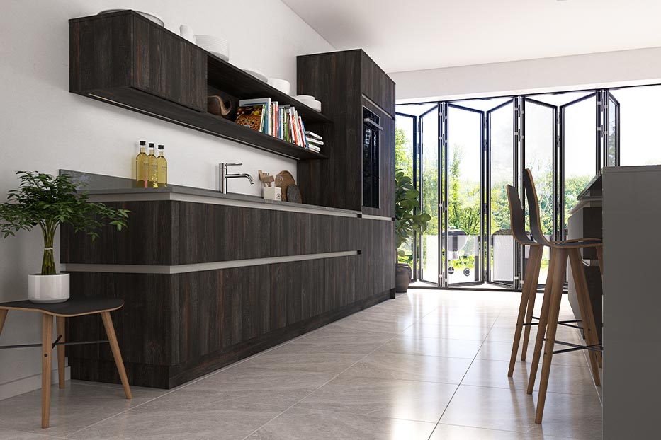 Madoc handleless kitchen in Reclaimed Oak