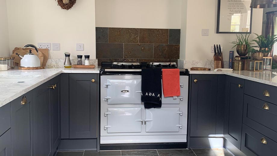 Kitchen cabinets in a small shaker kitchen