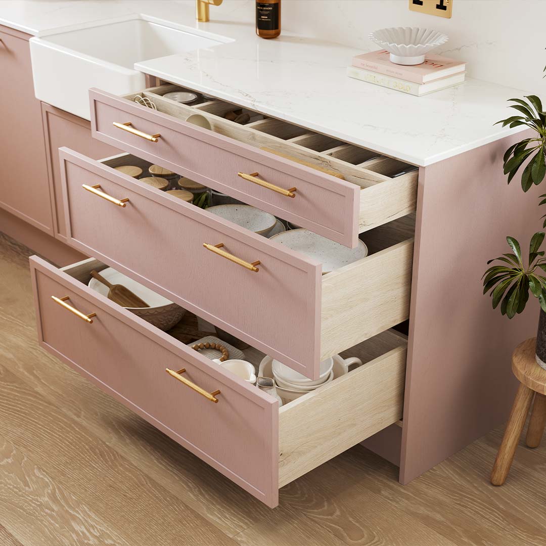 Our kitchen drawers in Blonde Oak