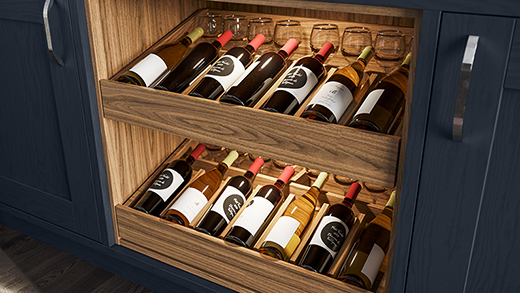 Kitchen island storage - wine drawers