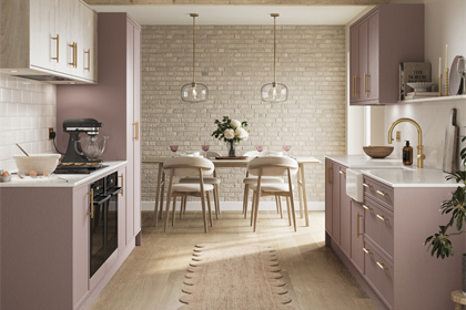 Pink Wooden Kitchen
