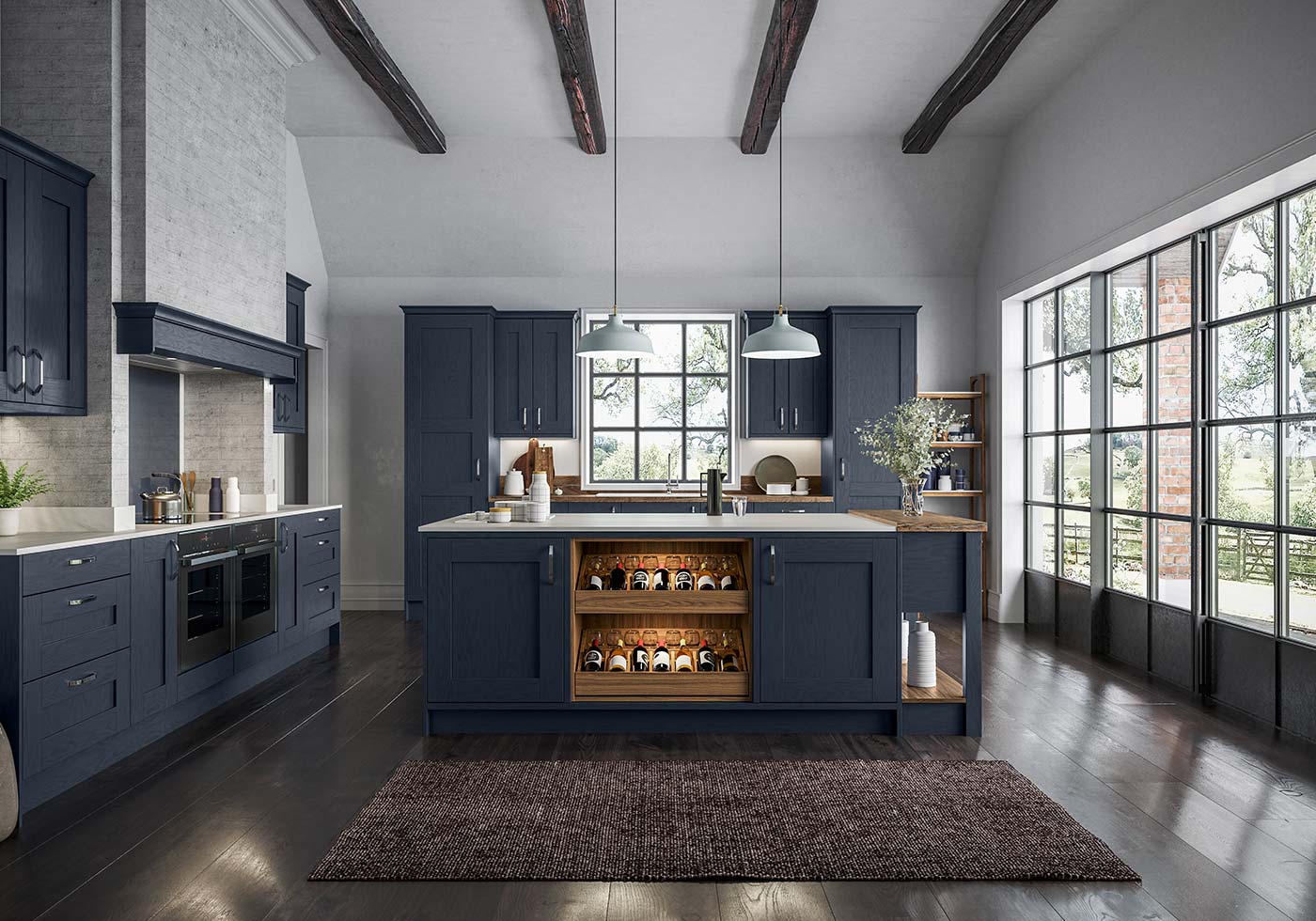Blue shaker kitchen