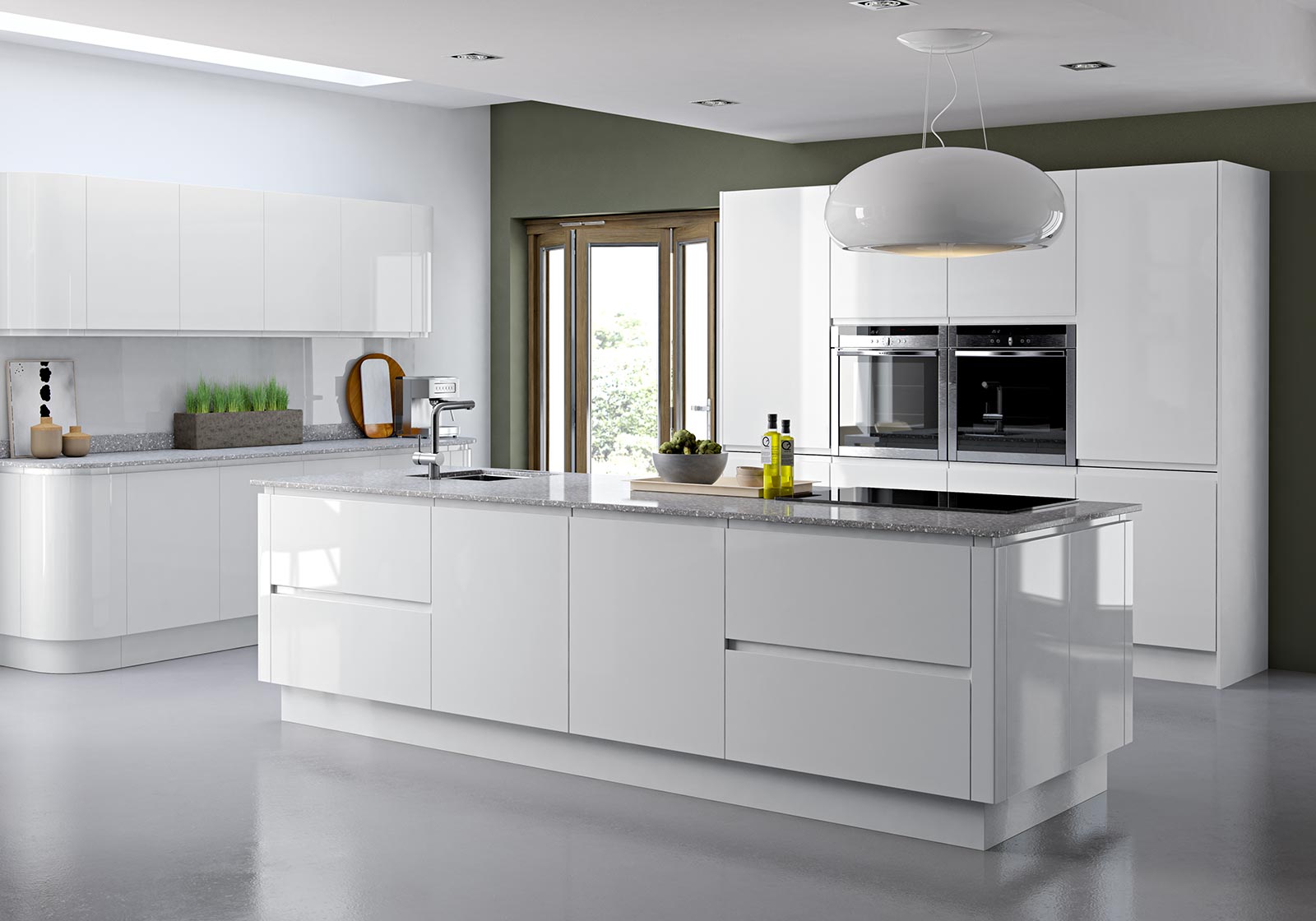 Gloss Kitchens | White & Grey Gloss | Masterclass Kitchens®