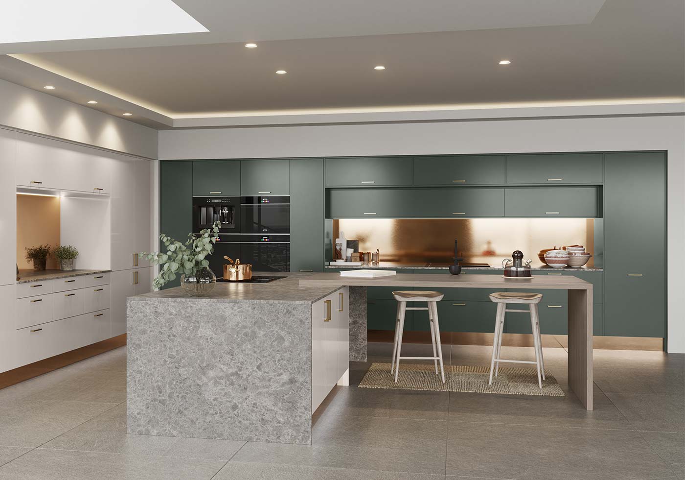 Green modern kitchen