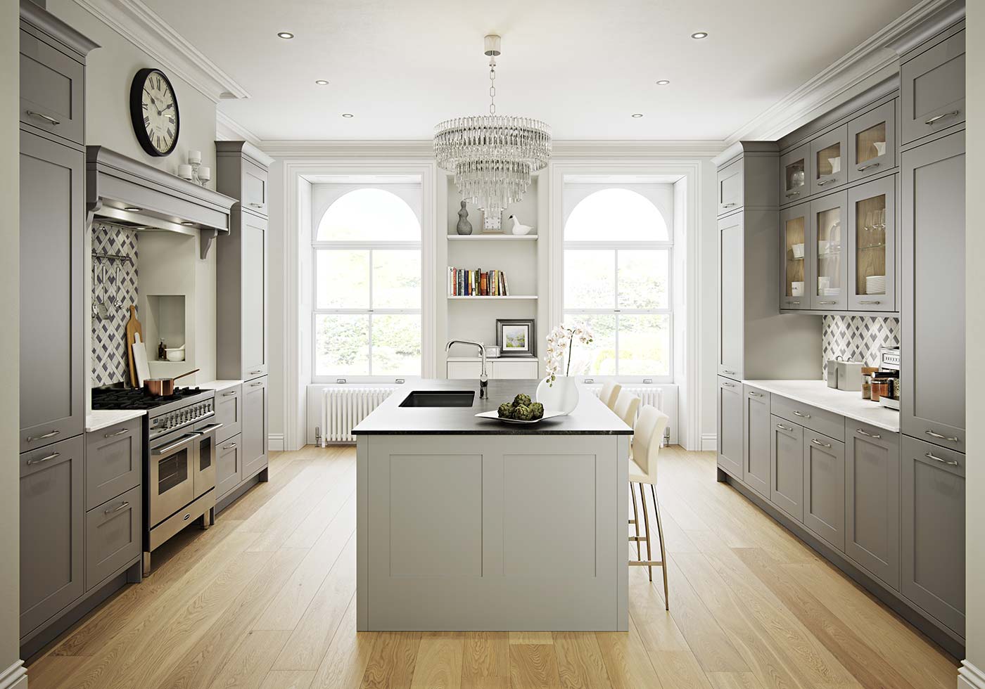 Light grey shaker kitchen