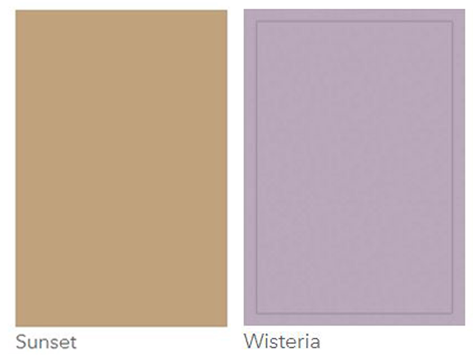 Brown and lilac cabinet door colours