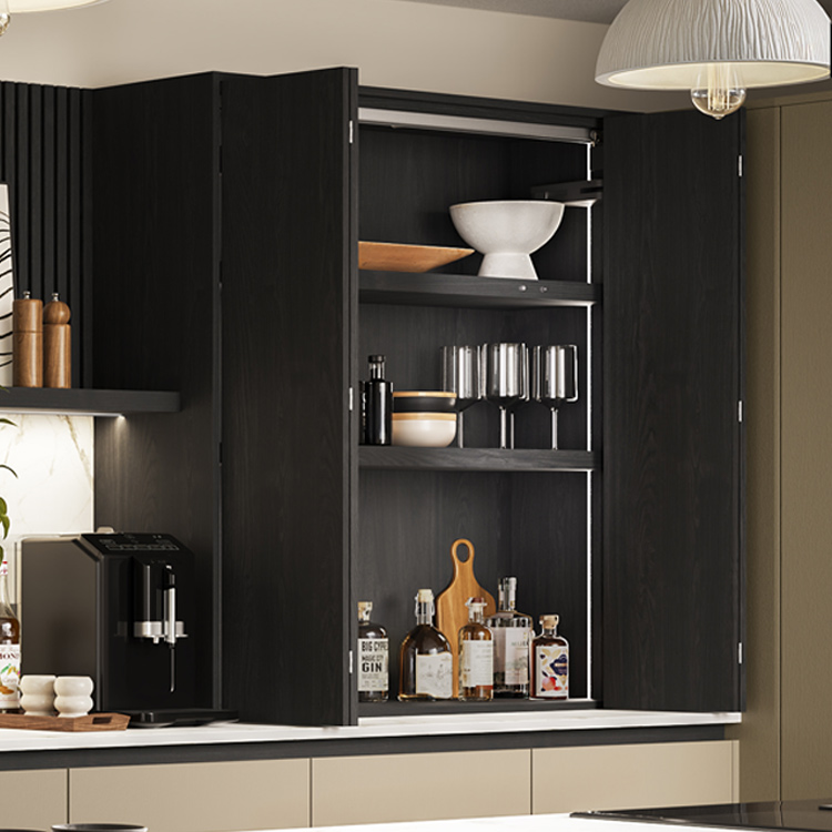 Espresso Country Dresser with bi-fold doors