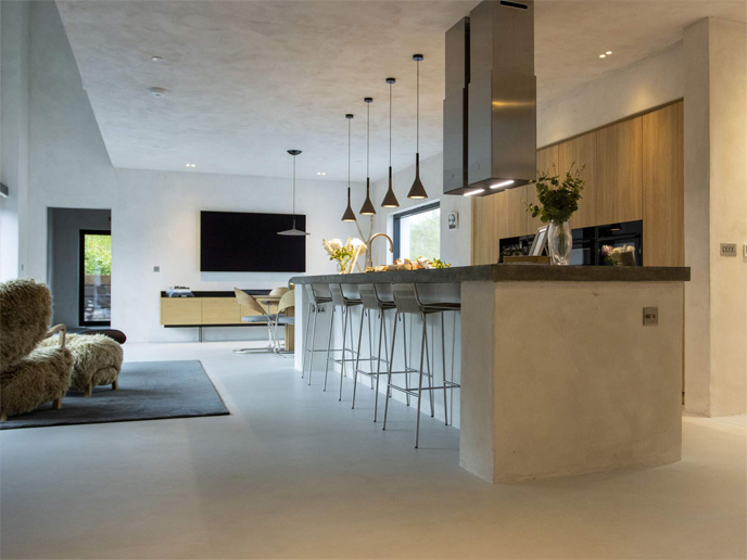 Desert modern kitchen with a clerestory window and Palm Springs architecture