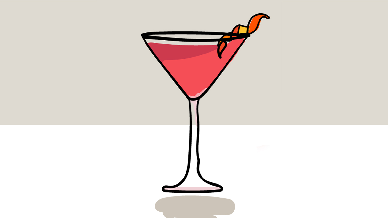 An apricot brandy Cosmorand cocktail representing Switzerland in Eurovision