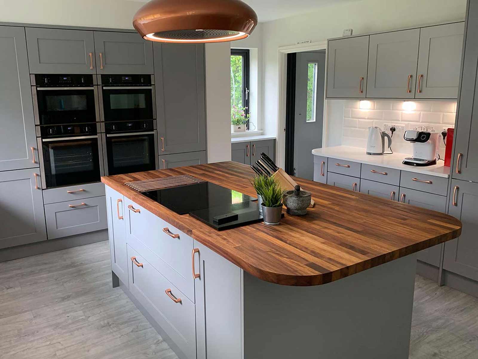 Light grey kitchen with tiles for grey kitchen and a grey kitchen island