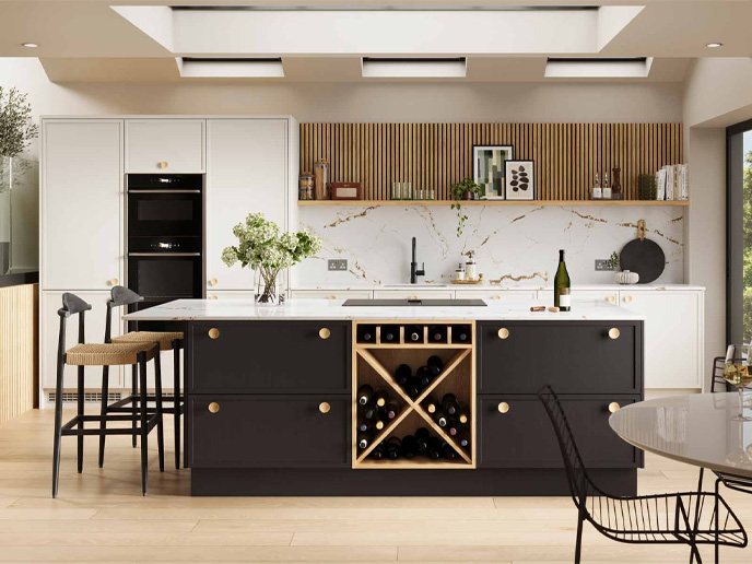 A handmade Shaker kitchen with hand built kitchen units