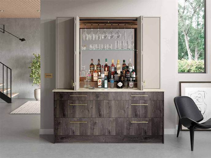 Home bar unit cocktail cabinet