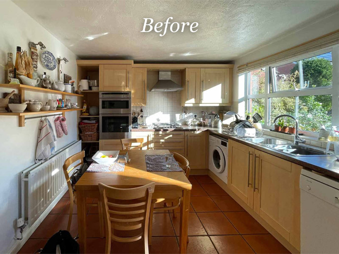 A dated kitchen primed for kitchen refurbishment ideas