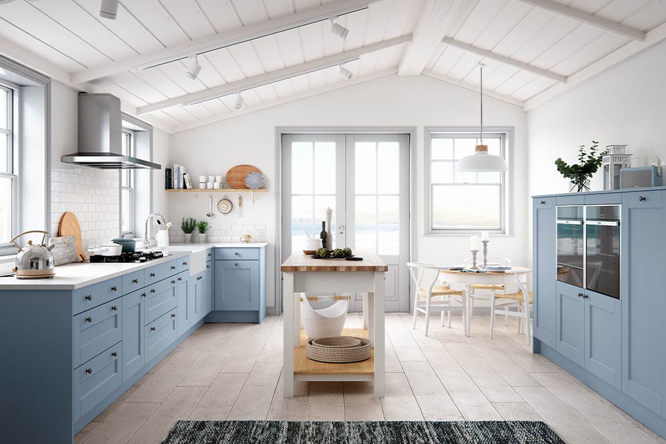 Light blue kitchen units deals