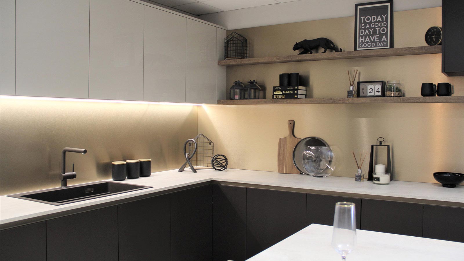Elegant luxury modern kitchen design with modern kitchen colours