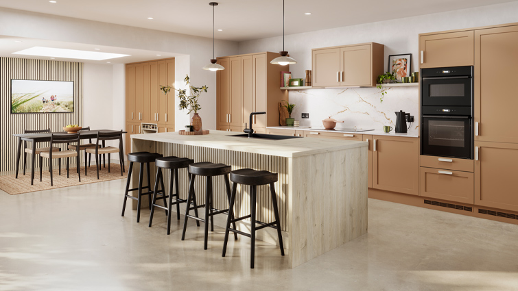 A natural earthy kitchen in a modern home