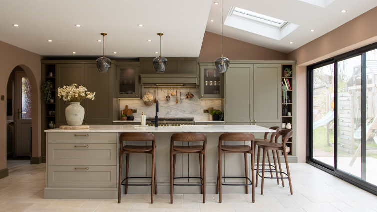 A Mediterranean kitchen with Mediterranean kitchen tile flooring