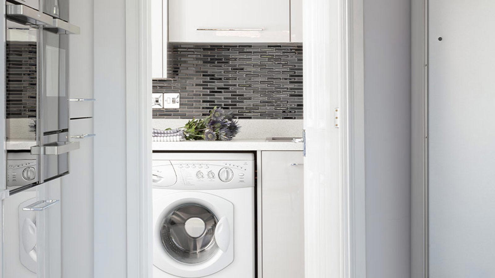 Modern kitchen with utility room area