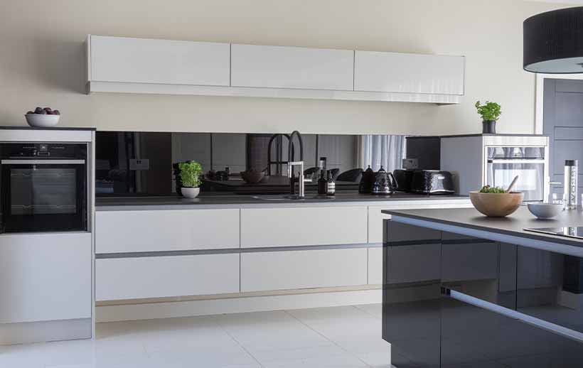 Floating cabinets in a simple modern kitchen