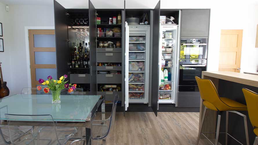 Modern storage solutions in an open plan kitchen