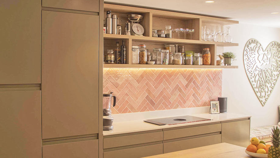 Modern kitchen with open shelves