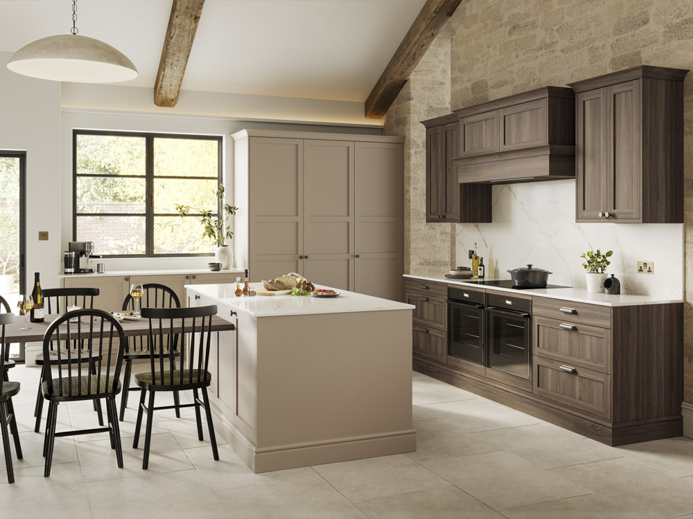 Portobello Shaker kitchen range with dining table