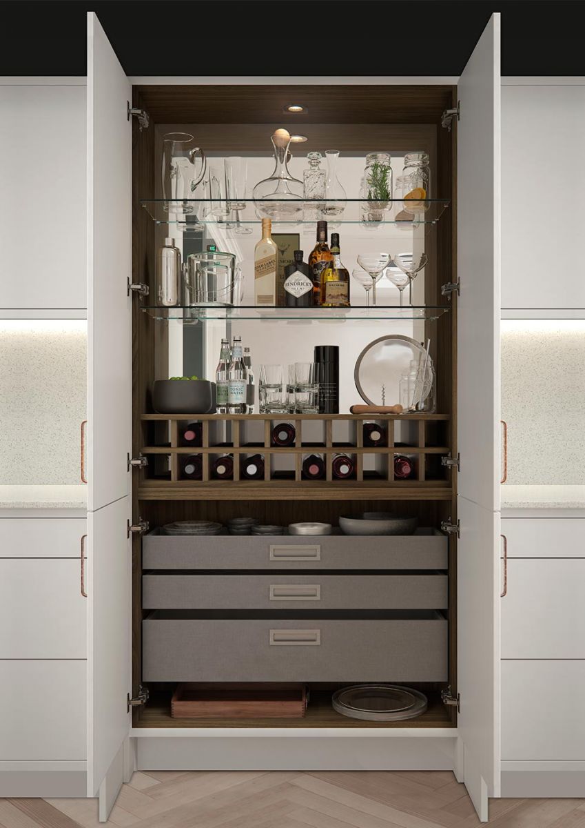 The Connery Cocktail Cabinet in Anthracite Linen