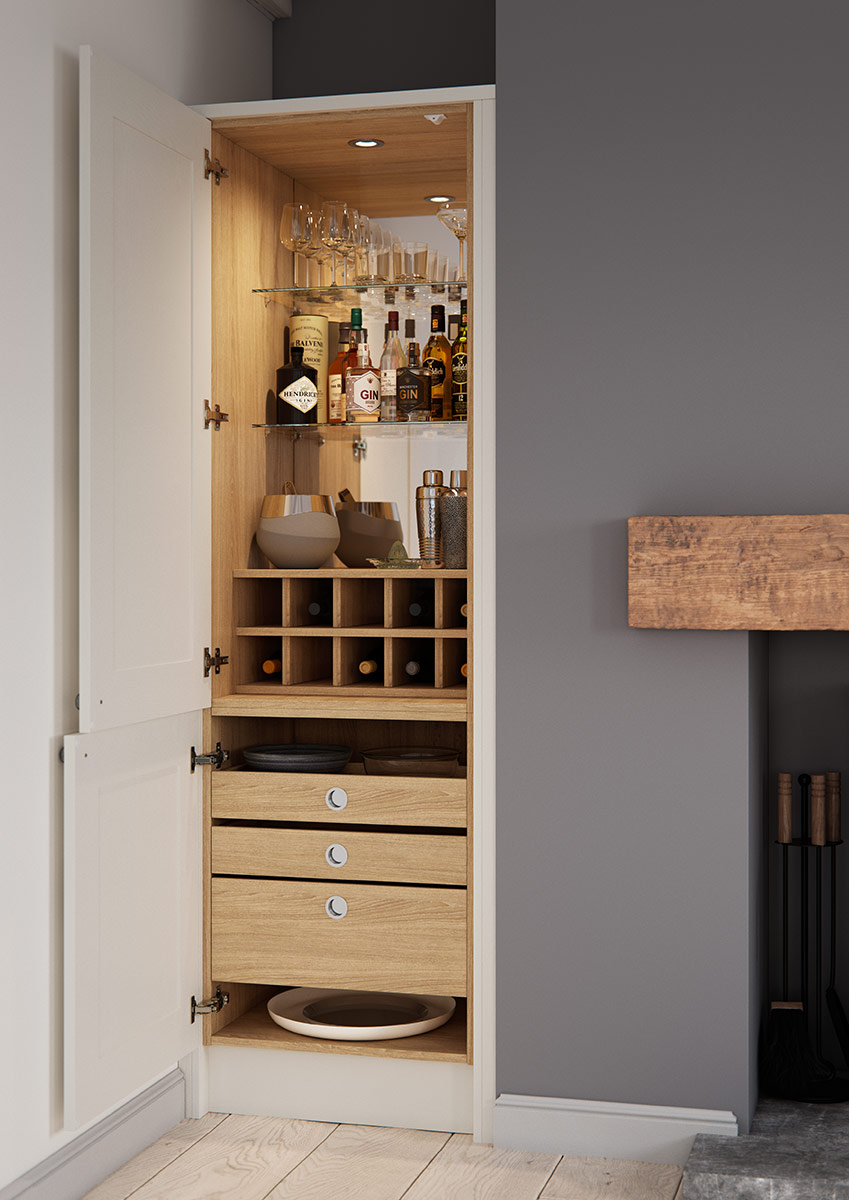 The Connery Cocktail Cabinet in Anthracite Linen