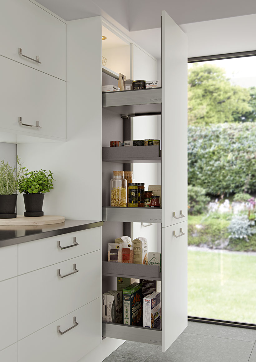 Magnaspace pull-out larder in Anthracite Linen