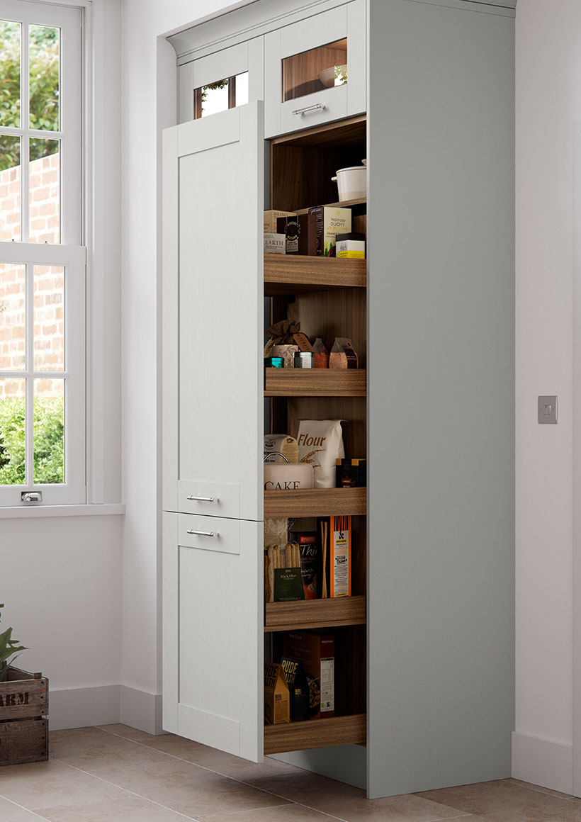 Magnaspace pull-out larder in Anthracite Linen