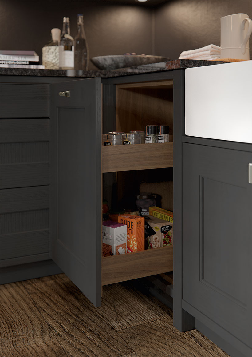 Magnaspace pull-out larder in Tuscan Walnut