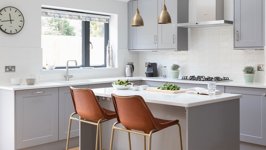 Small kitchen island designed for prep space