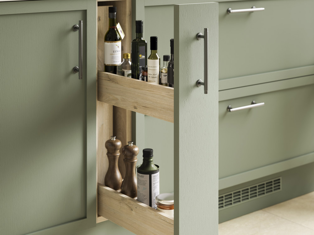 Soho skinny Shaker kitchen pull-out condiment rack