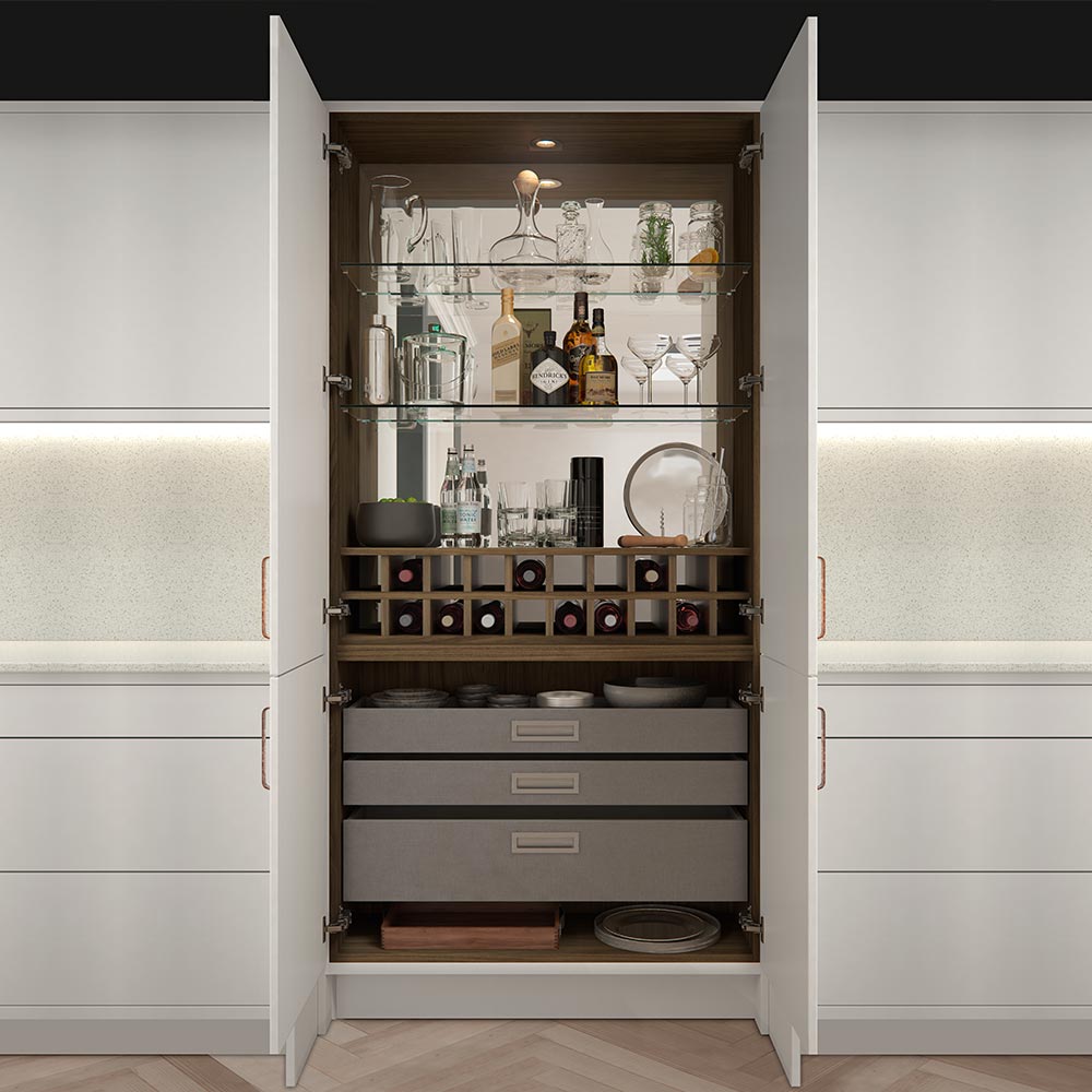 The Connery Cocktail Cabinet in Anthracite Linen