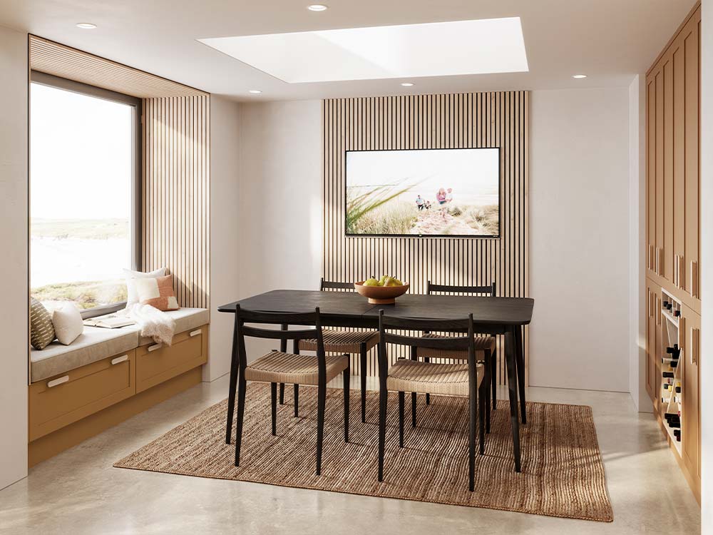 Bloomsbury Pumpkin Spice with a Bar Dresser in Blonde Oak