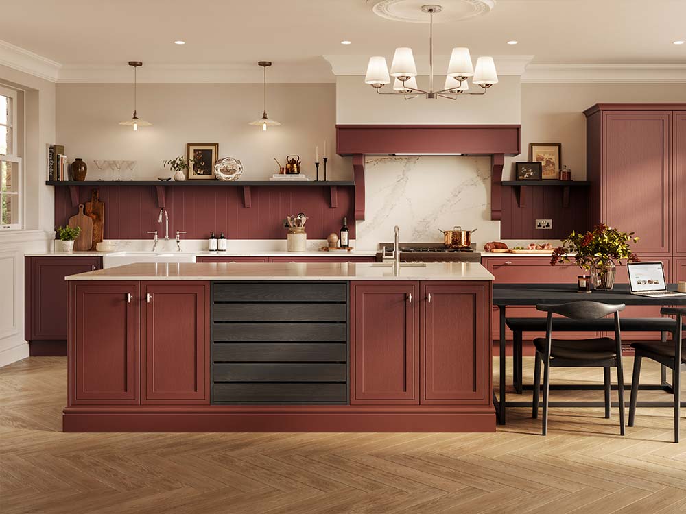 Clifton Inframe Effect Kitchen in Rosso (Red)