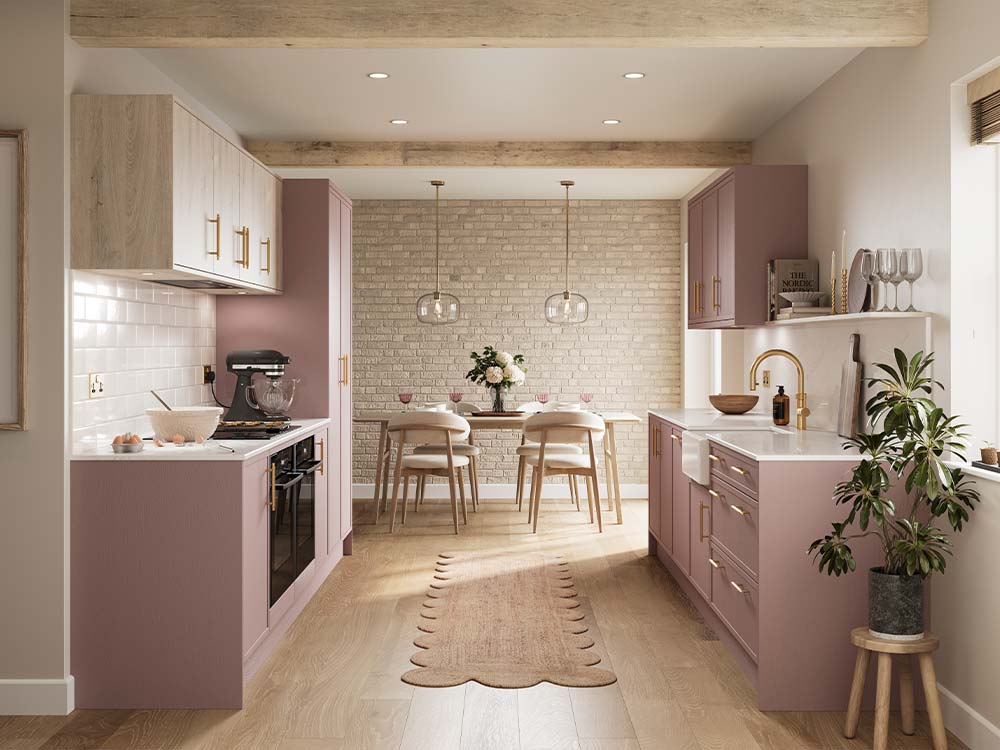 Oslo Pink Micro Shaker Kitchen